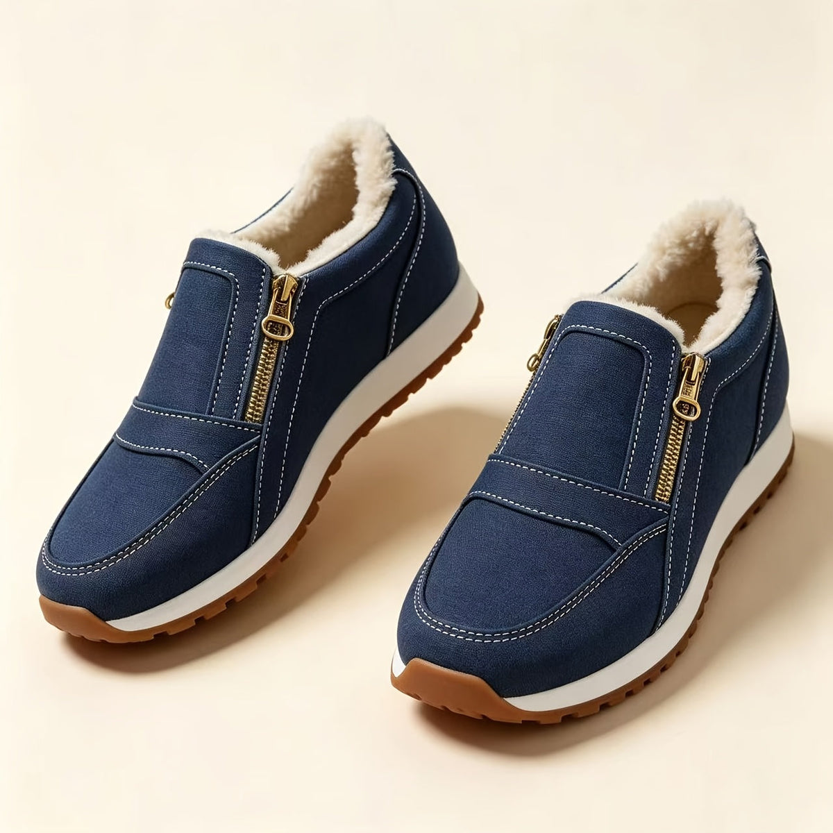 Janne – Warm Slip-On Sneaker with Double Zip, view 3