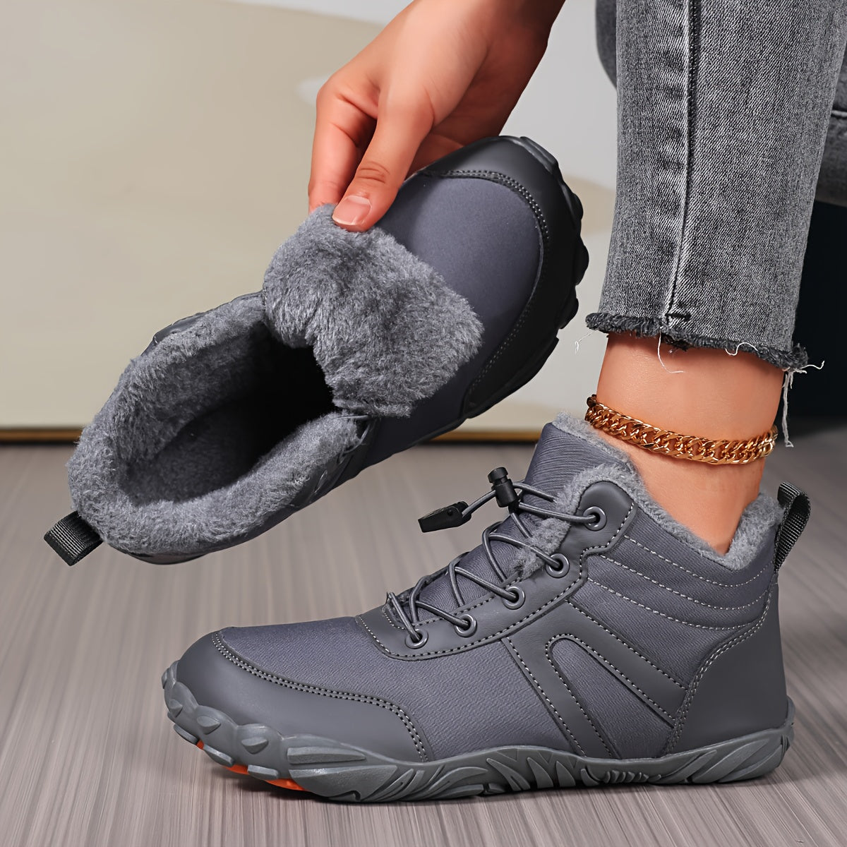 Ingrid – Warm Barefoot Snow Boot with Extra-Wide Toe Box, view 4