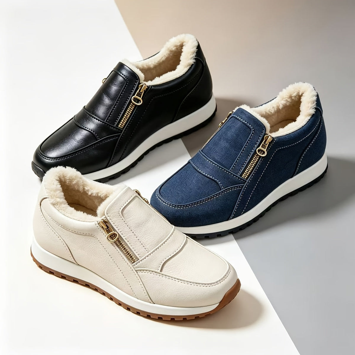 Janne – Warm Slip-On Sneaker with Double Zip, view 9