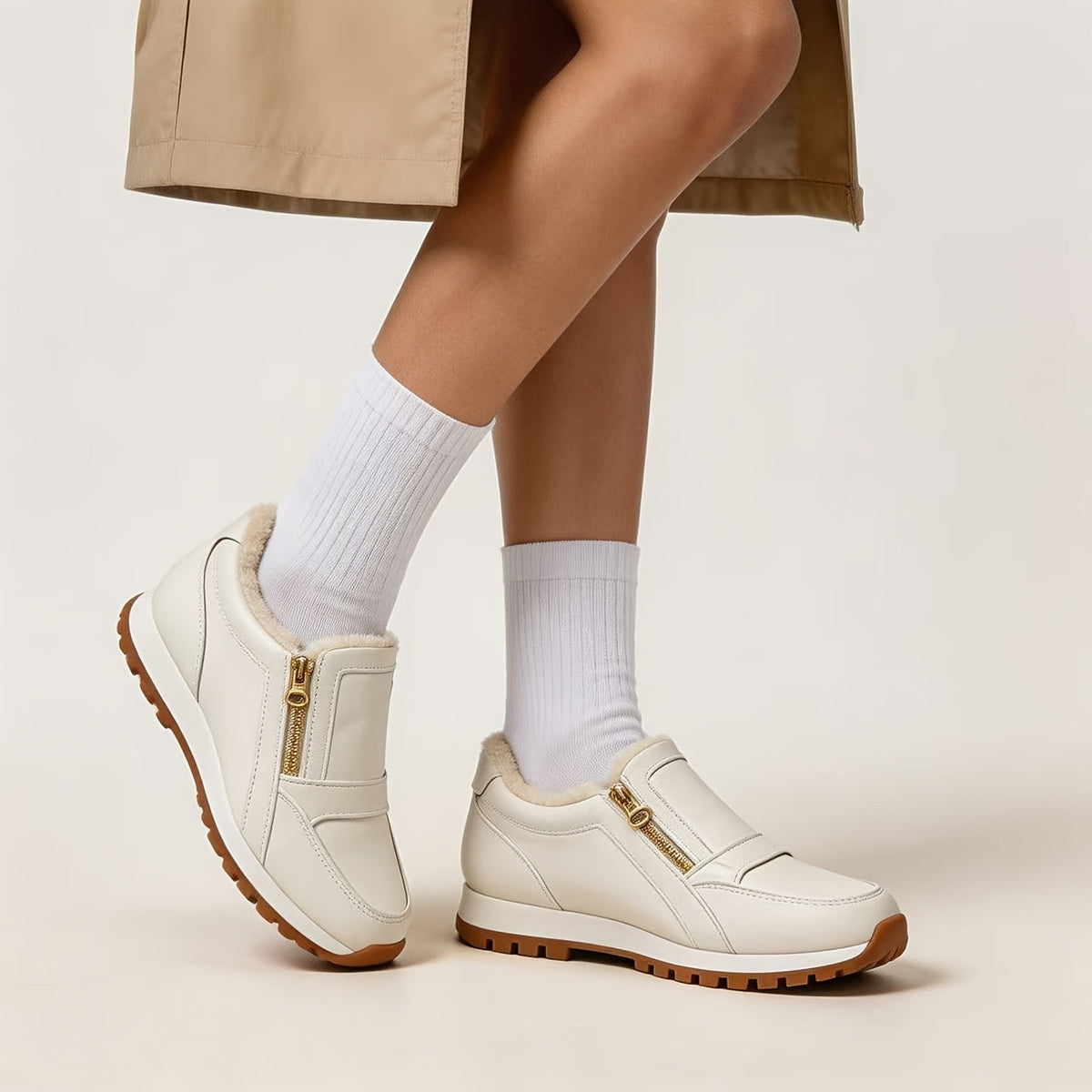 Janne – Warm Slip-On Sneaker with Double Zip, view 7