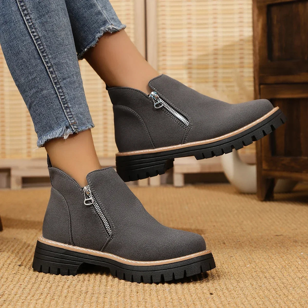 Frida – Platform Ankle Boot with Chunky Sole, view 4