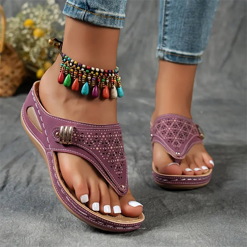 Élodie – Wedge Toe-Post Sandal, view 4