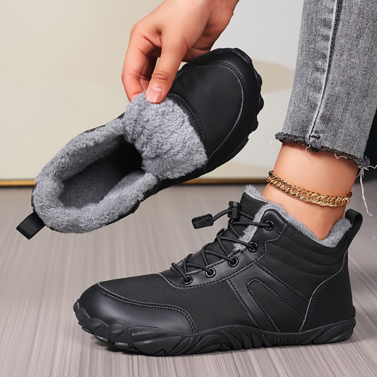 Ingrid – Warm Barefoot Snow Boot with Extra-Wide Toe Box, view 6