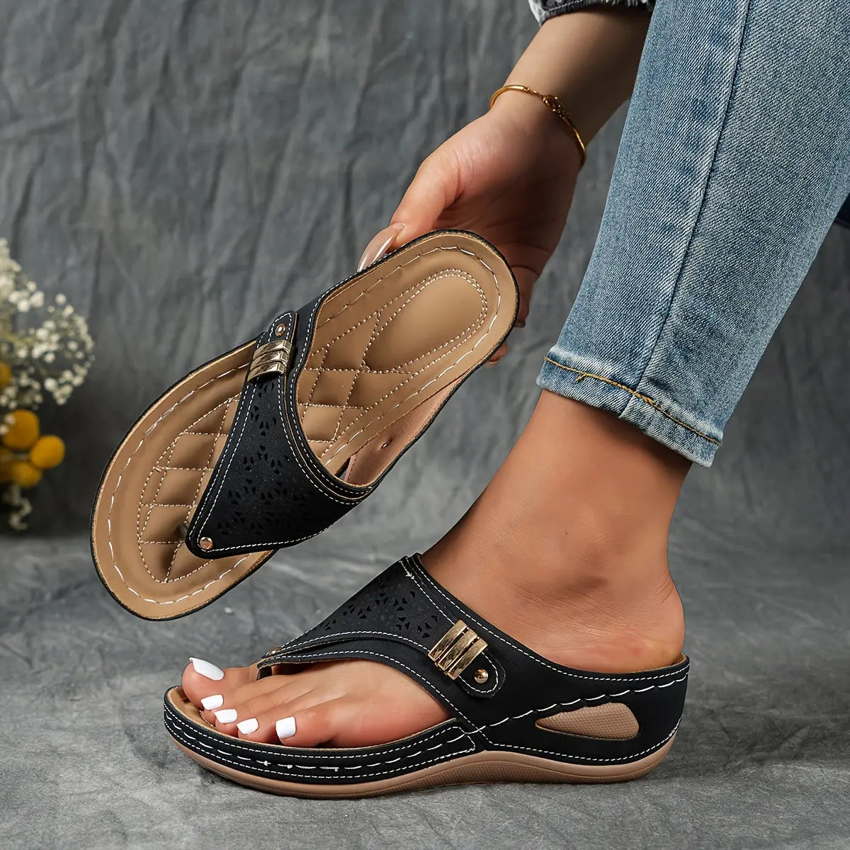 Élodie – Wedge Toe-Post Sandal, view 15